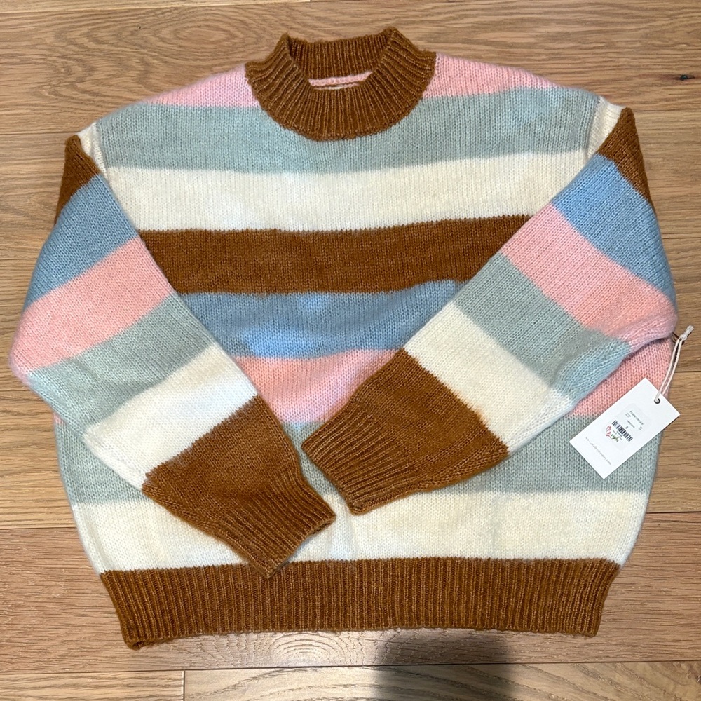Francesca's Collections Pastel Striped Sweater
